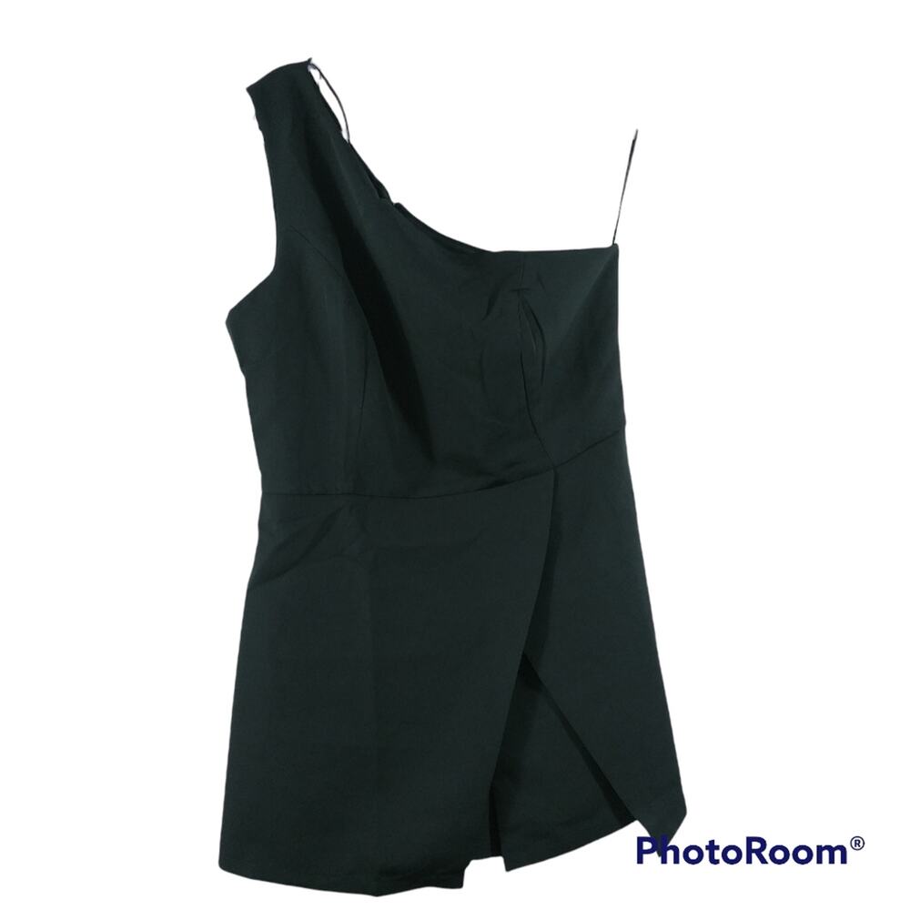 Idem Ditto Black Asymmetrical One Shoulder Skort Romper Size M